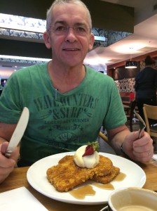 Enjoying some breaky before the flight.