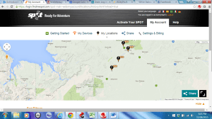 The SPOT account that allows us to track Dad's progress